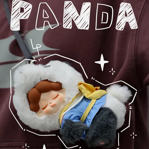 Móc Khóa Dodo Sugar Wendy Zoo School Panda Màu Trắng Xám