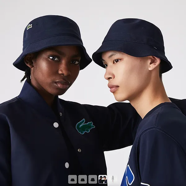 Mũ Unisex Lacoste Organic Cotton Bucket Hat RK2056 HDE Màu Xanh Đen