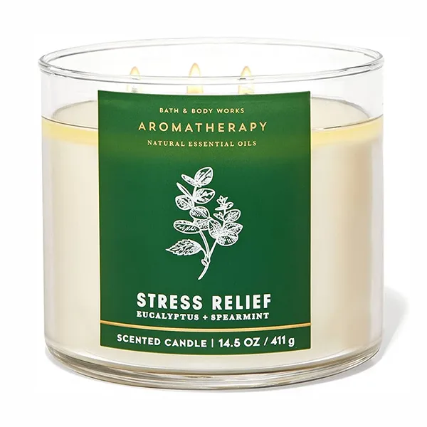 Nến Thơm 3 Bấc Bath & Body Works Aromatherapy Stress Relief Eucalyptus Spearmint 411g