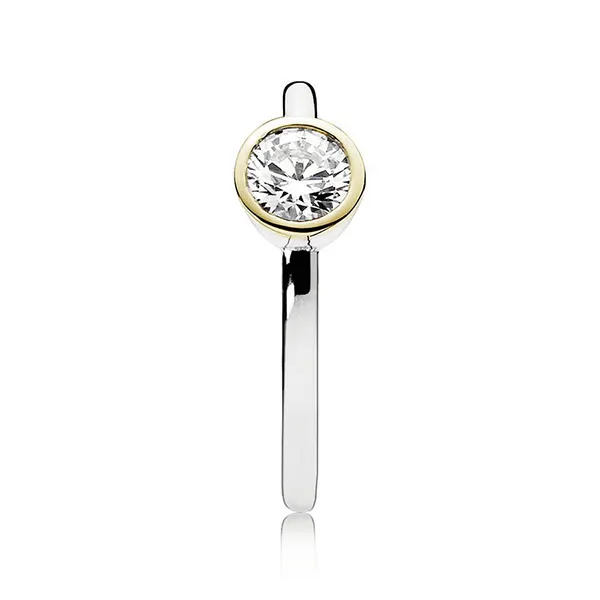 Nhẫn Nữ Pandora Silver Ring With 14k And Clear Cubic Zirconia 191043CZ Màu Bạc Size 60 - Trang sức - Vua Hàng Hiệu