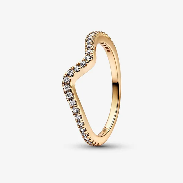 Nhẫn Nữ Pandora Sparkling Wave Ring 162539C01 Màu Vàng Gold Size 60