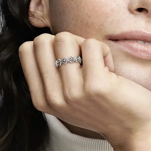 Nhẫn Nữ Pandora Timeless 199401C00 Ring With Petals Silver Màu Bạc Size 56
