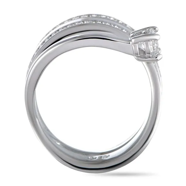 Nhẫn Nữ Swarovski Fresh Rhodium-Plated Crystal Swirl Ring 5235632 Màu Trắng Size 50
