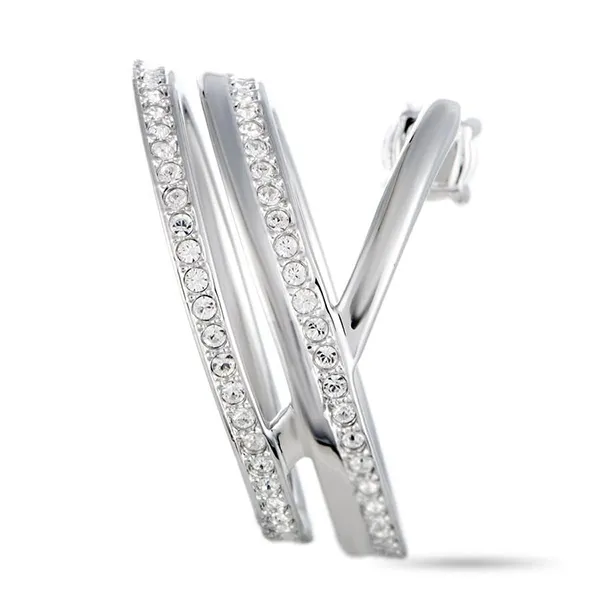 Nhẫn Nữ Swarovski Fresh Rhodium-Plated Crystal Swirl Ring 5235632 Màu Trắng Size 50