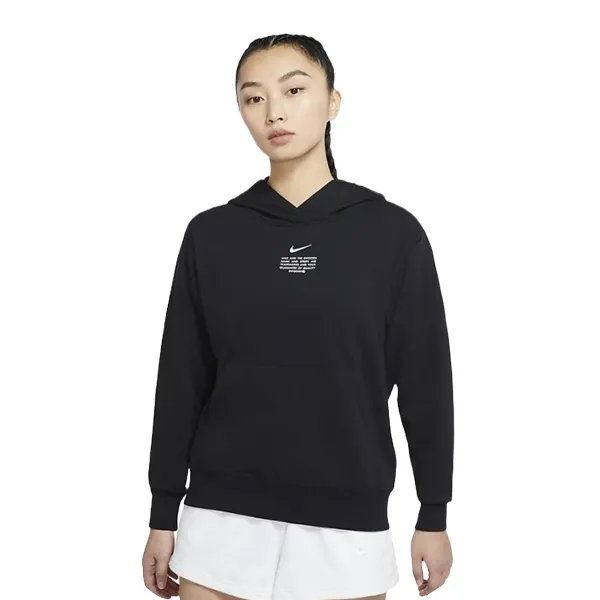 Bộ Thể Thao Nữ Nike Sportswear Swoosh Pullover Long Sleeves Hoodie Black DJ6948-100/DN4845-010 Màu Đen Size S