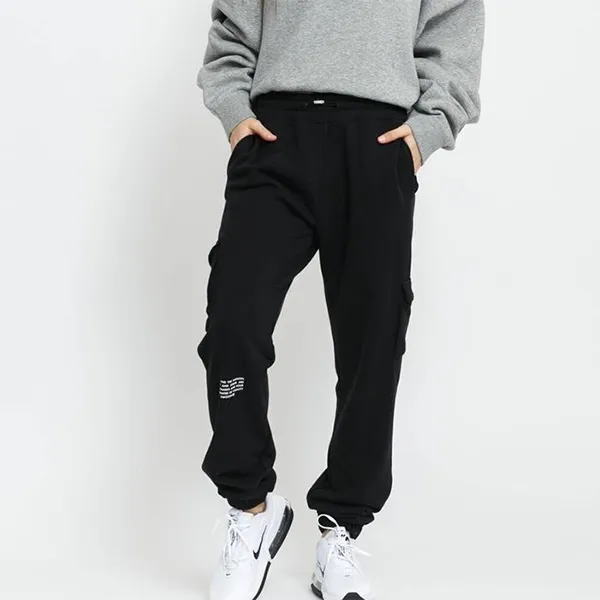 Bộ Thể Thao Nữ Nike Sportswear Swoosh Pullover Long Sleeves Hoodie Black DJ6948-100/DN4845-010 Màu Đen Size S