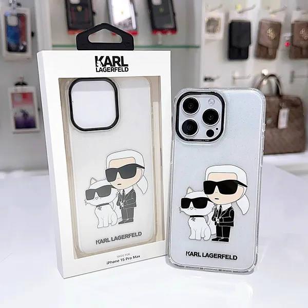 Ốp Điện Thoại Karl Lagerfeld Hard Case Iml Glit Nft & Choupettec Iphone 15 Pro Max Màu Trong Suốt - Phụ Kiện Công Nghệ - Vua Hàng Hiệu