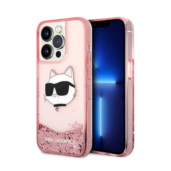 Ốp Điện Thoại Karl Lagerfeld iPhone 15 Pro Max Hardcase Glitter Choupette Head Màu Hồng - Phụ Kiện Công Nghệ - Vua Hàng Hiệu