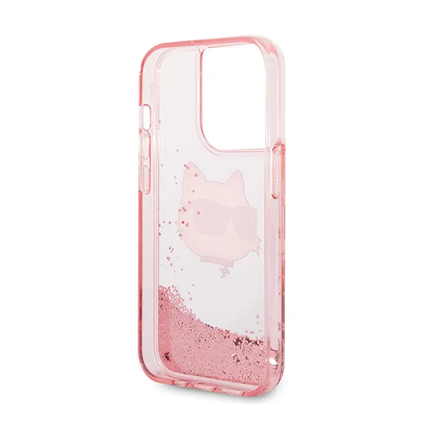 Ốp Điện Thoại Karl Lagerfeld iPhone 15 Pro Max Hardcase Glitter Choupette Head Màu Hồng - Phụ Kiện Công Nghệ - Vua Hàng Hiệu