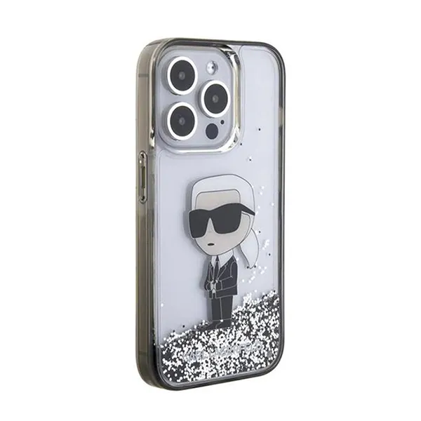 Ốp Điện Thoại Karl Lagerfeld Liquid Glitter Case Ikonik Karl Logo iPhone 15 Pro Max Màu Trắng - Phụ Kiện Công Nghệ - Vua Hàng Hiệu