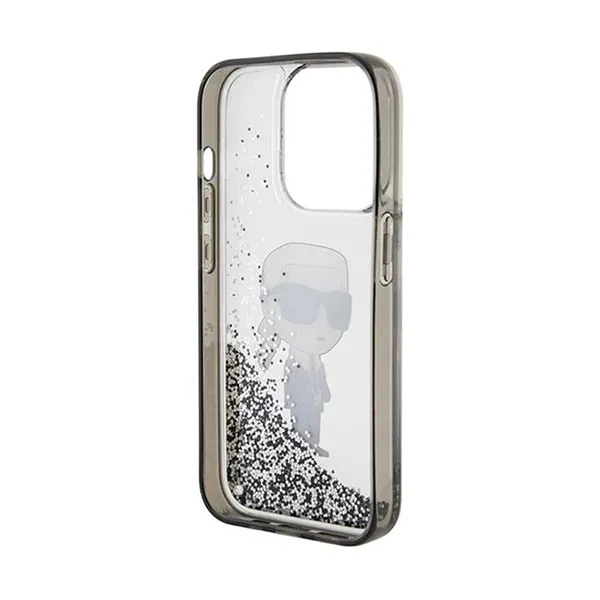 Ốp Điện Thoại Karl Lagerfeld Liquid Glitter Case Ikonik Karl Logo iPhone 15 Pro Max Màu Trắng - Phụ Kiện Công Nghệ - Vua Hàng Hiệu