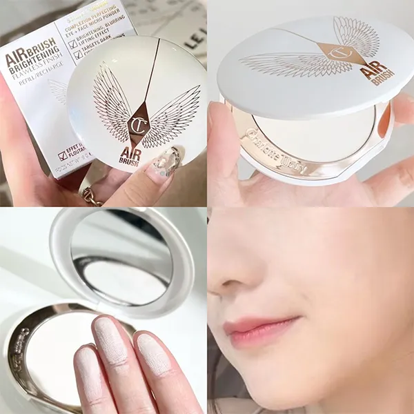 Phấn Phủ Charlotte Tilbury Airbrush Brightening Flawless Finish Tone Fair-Medium 9g - Trang điểm - Vua Hàng Hiệu