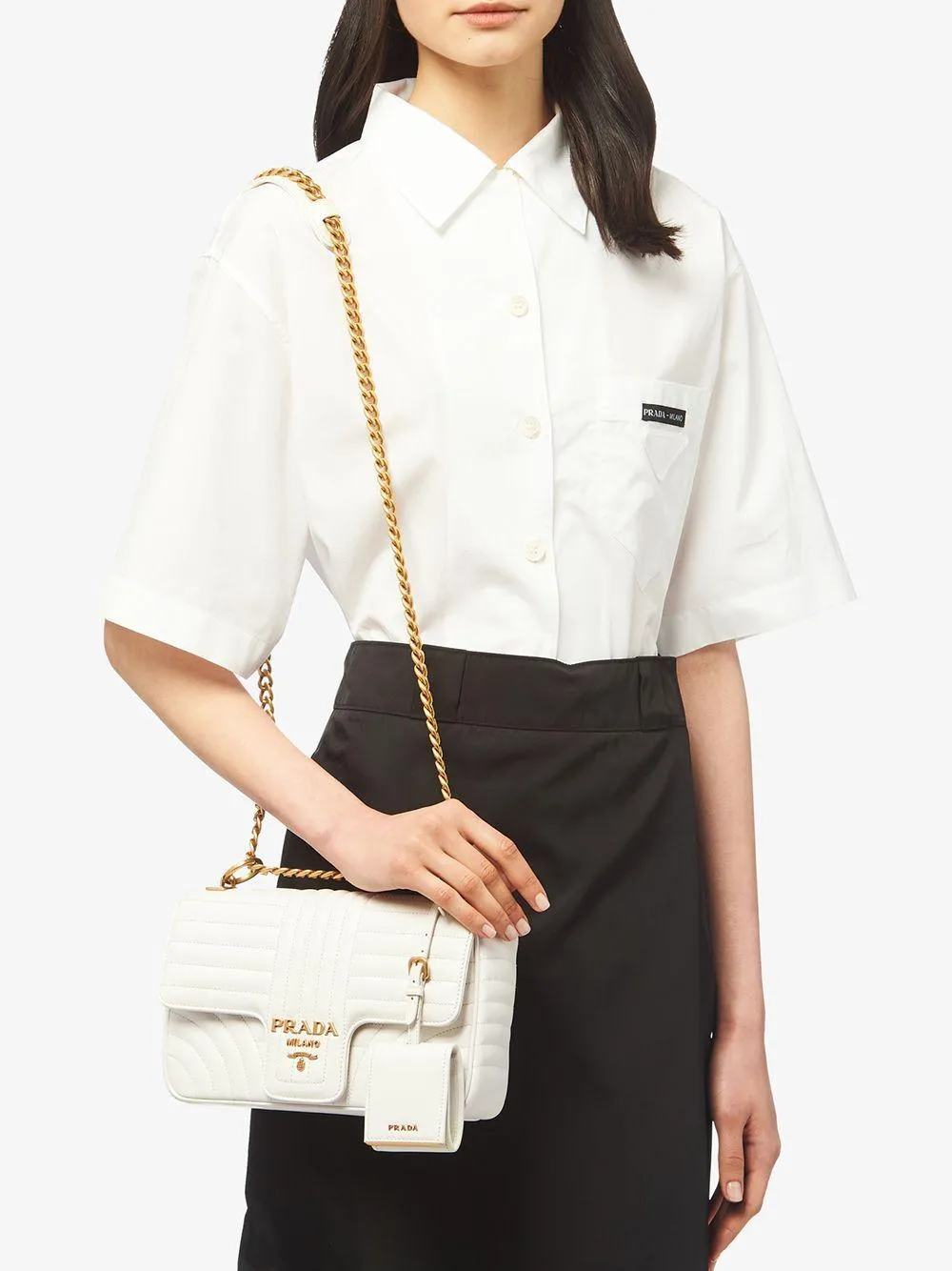 Túi xách Prada Diagramme Leather Shoulder Bag