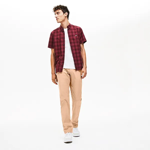 Quần Dài Nam Lacoste Regular Fit HH8811 02S Màu Vàng Cát Size 38