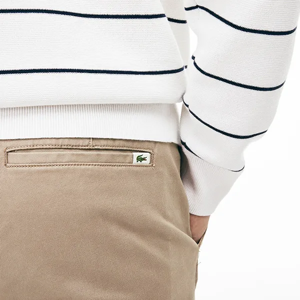 Quần Dài Nam Lacoste Slim Fit HH4601 51 VDW Kraft Beige Màu Vàng Cát Size 36