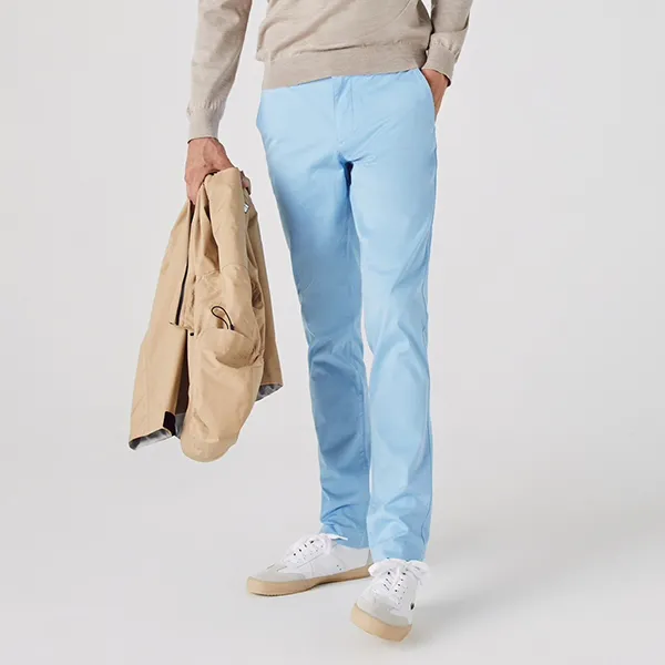 Quần Kaki Nam Lacoste Slim Fit Stretch Gabardine Chino Pants HH9553 HBP Màu Da Trời Size 40 - Thời trang - Vua Hàng Hiệu