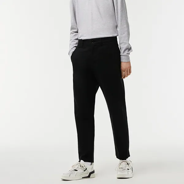 Quần Kaki Nam Lacoste Tapered Fit Stretch Cotton HH2709 031 Màu Đen Size 34 - Thời trang - Vua Hàng Hiệu