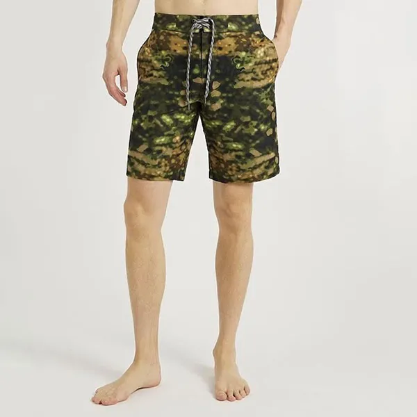 Quần Short Nam Burberry Men's Camouflage Swim Shorts 8042853 Màu Xanh Green Size S