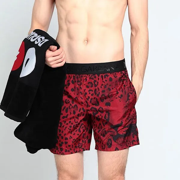 Quần Short Nam Dolce & Gabbana D&G Swim Shorts M4B45T Màu Đỏ Đen Size 3 - Thời trang - Vua Hàng Hiệu
