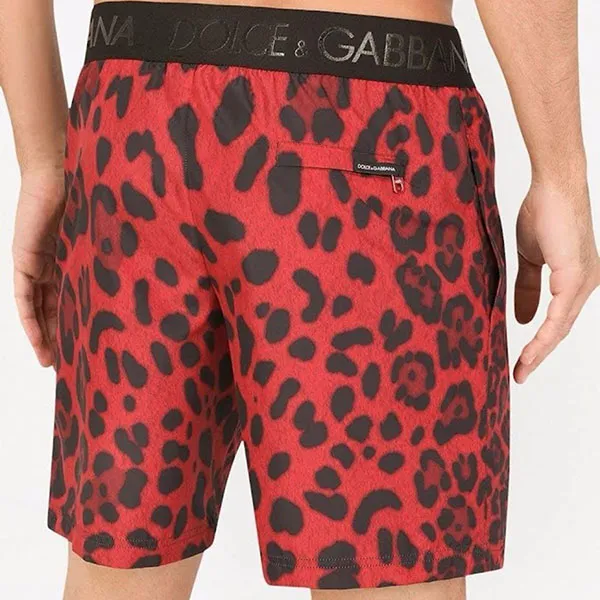 Quần Short Nam Dolce & Gabbana D&G Swim Shorts M4B45T Màu Đỏ Đen Size 3 - Thời trang - Vua Hàng Hiệu
