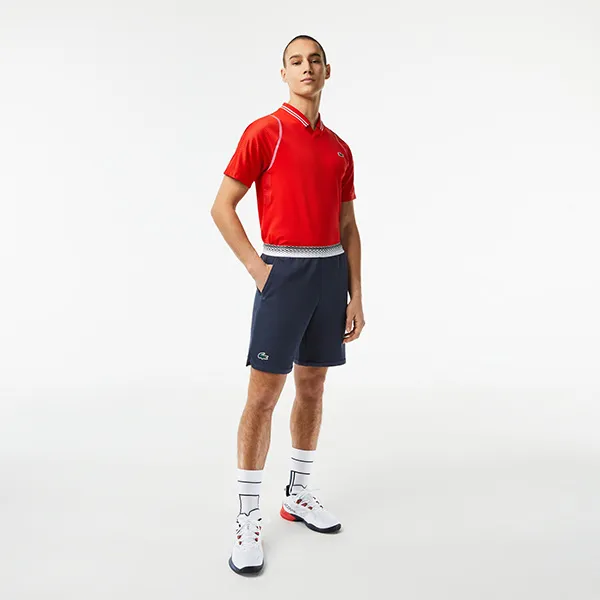 Quần Short Nam Lacoste Tennis x Daniil Medvedev Mesh Shorts Regular Fit GH5209 KXE Màu Xanh Navy Size 3