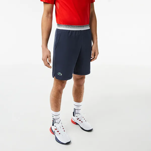 Quần Short Nam Lacoste Tennis x Daniil Medvedev Mesh Shorts Regular Fit GH5209 KXE Màu Xanh Navy Size 3