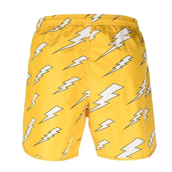 Quần Short Nam Neil Barrett Thunderbot-Print Swim Shorts Màu Vàng Size XS