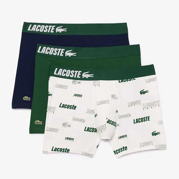 Set 3 Quần Lót Nam Lacoste Men's Stretch Cotton Print Boxer Briefs 3-Pack 6H8708 YVC Màu Xanh Phối Trắng Size L - Thời trang - Vua Hàng Hiệu