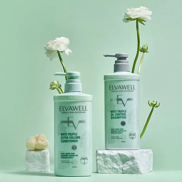 Set Dầu Gội Giảm Rụng Tóc Sạch Dầu Bết Elvawell (500ml x2)