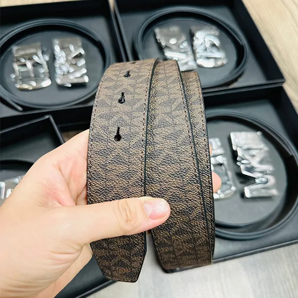 Set Thắt Lưng Nam Michael Kors MK 4-In-1 Logo Reversible Belt Box Set 36R4LBLY4B Màu Nâu/Đen