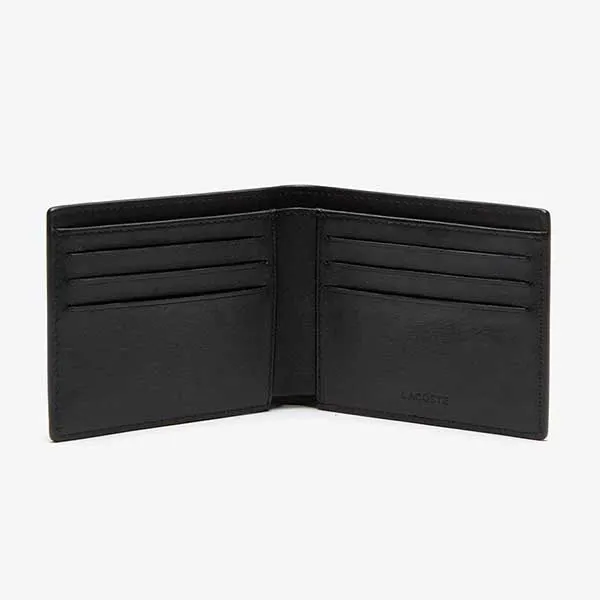 Set Ví + Móc Khóa Lacoste Men’s Wallet & Logo Keychain NH4215FG 000 Màu Đen