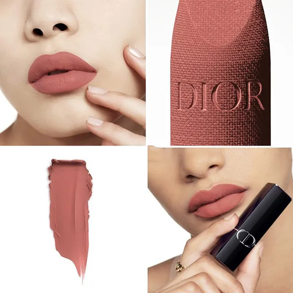 Son Dior Rouge Couture Colour Lipstick Floral Velvet 221 Frou-Frou Màu Hồng Đất Nude - Son Môi - Vua Hàng Hiệu