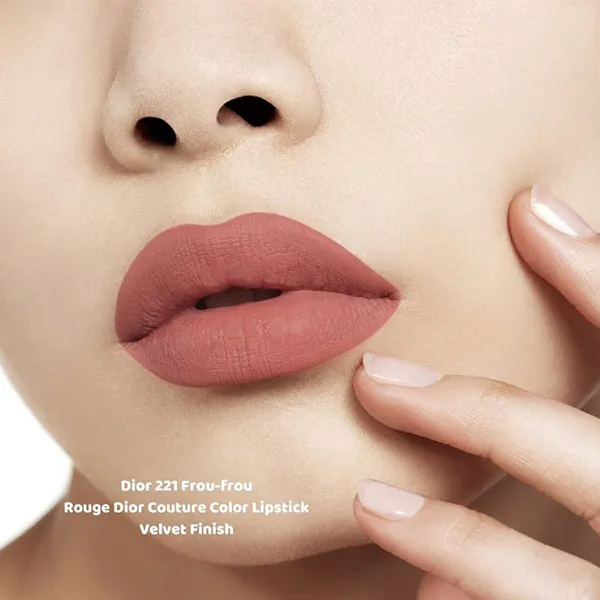 Son Dior Rouge Couture Colour Lipstick Floral Velvet 221 Frou-Frou Màu Hồng Đất Nude - Son Môi - Vua Hàng Hiệu