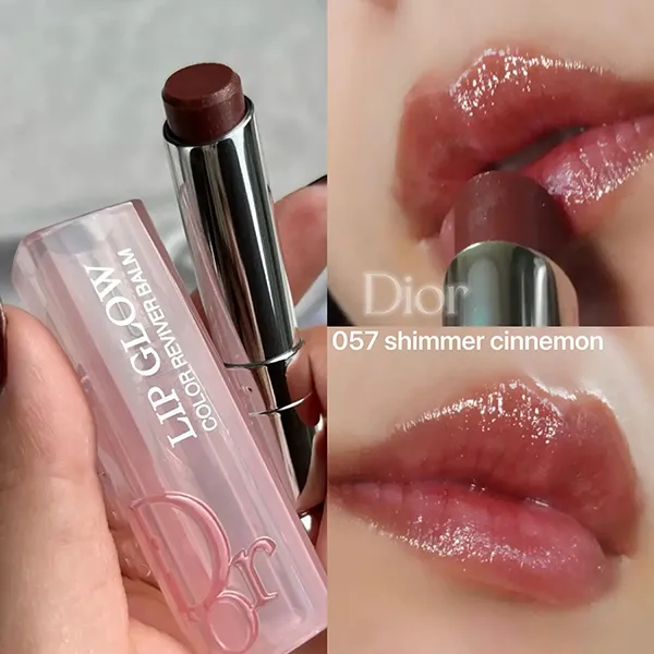 Son Dưỡng Dior Addict Lip Glow 057 Shimmer Cinnamon Màu Đỏ Nâu - Son Môi - Vua Hàng Hiệu