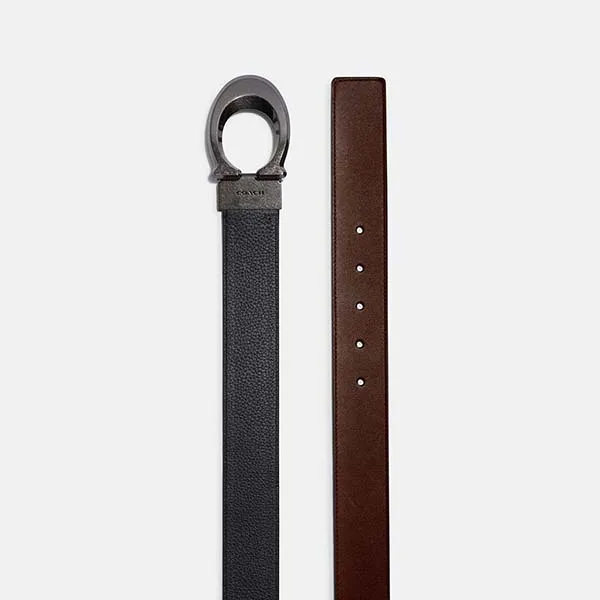 Thắt Lưng Nam Coach Signature Buckle Cut To Size Reversible Belt CQ013 Màu Đen - Thắt lưng - Vua Hàng Hiệu