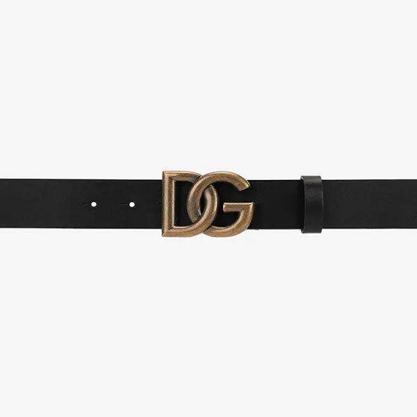 Thắt Lưng Nam Dolce & Gabbana D&G Belt With Logo BC4644 AX622 80999 Màu Đen Size 95