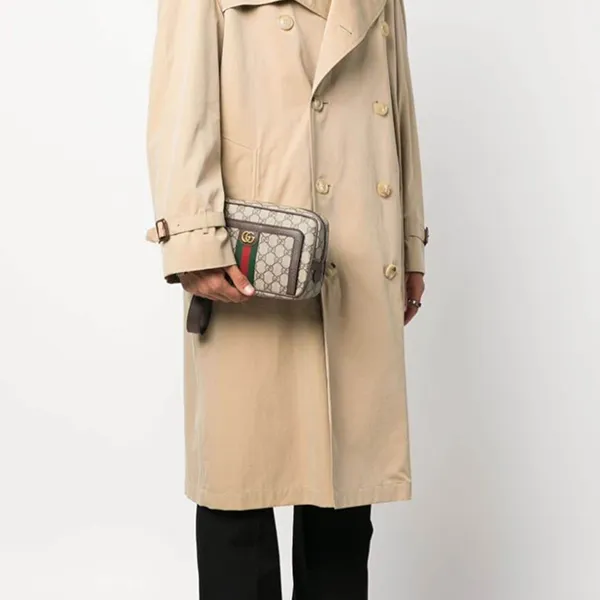 Túi Cầm Tay Gucci Ophidia Logo-Print Clutch Bag Màu Nâu Be - Túi xách - Vua Hàng Hiệu