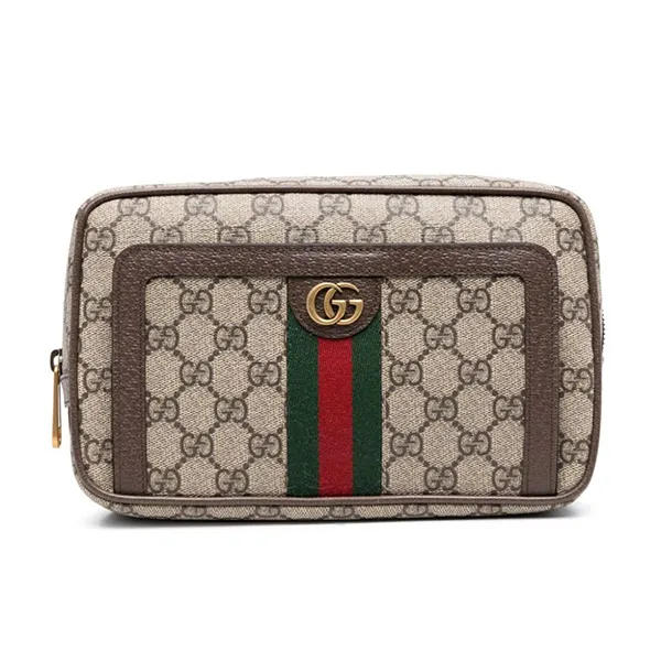 Túi Cầm Tay Gucci Ophidia Logo-Print Clutch Bag Màu Nâu Be - Túi xách - Vua Hàng Hiệu