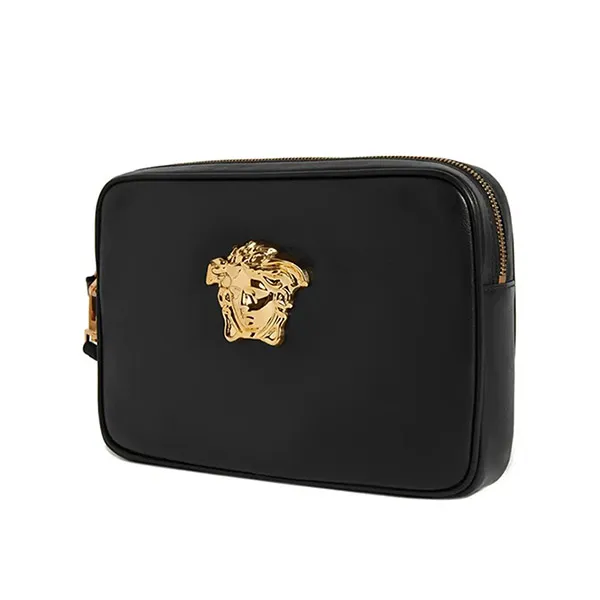 Túi Cầm Tay Nam Versace La Medusa Màu Đen