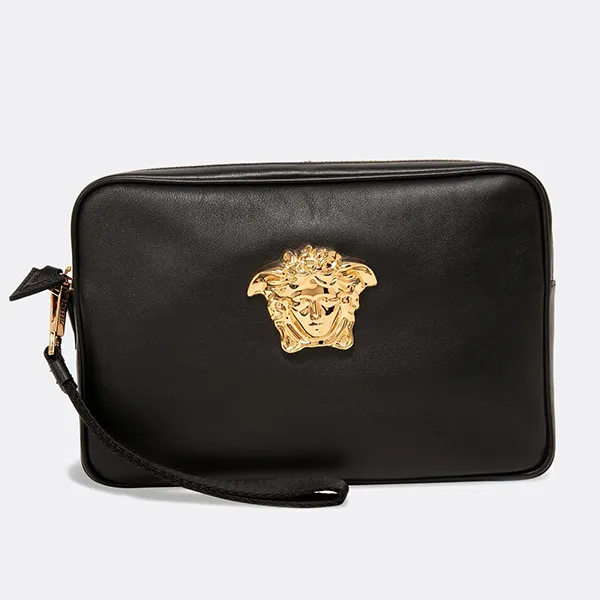 Túi Cầm Tay Nam Versace La Medusa Màu Đen