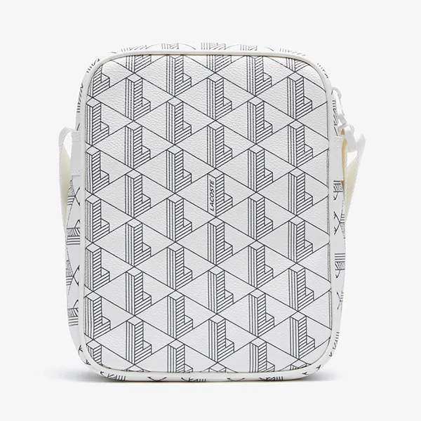 Túi Đeo Chéo Lacoste Unisex Monogram Print Camera Bag NH4094JX F89 Màu Trắng