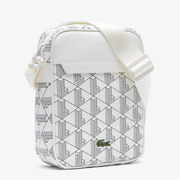 Túi Đeo Chéo Lacoste Unisex Monogram Print Camera Bag NH4094JX F89 Màu Trắng