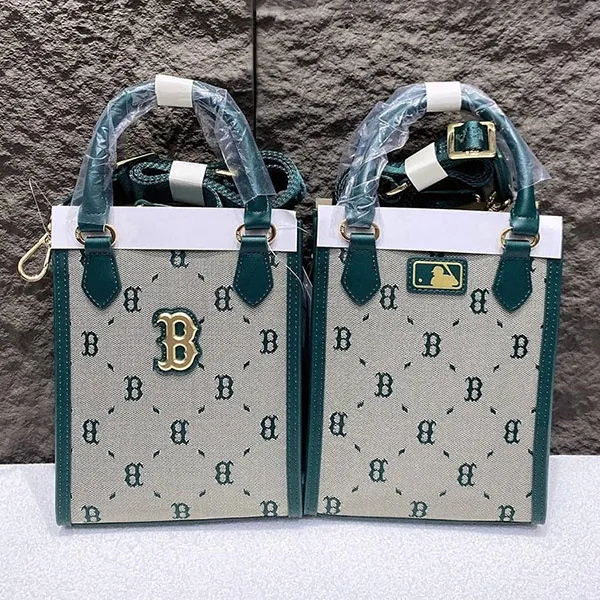 Túi Đeo Chéo MLB Kids Diamond Monogram Tote Bag Boston Red Sox 7ACRMDB4N-43BGL Màu Xám/Xanh - Túi xách - Vua Hàng Hiệu