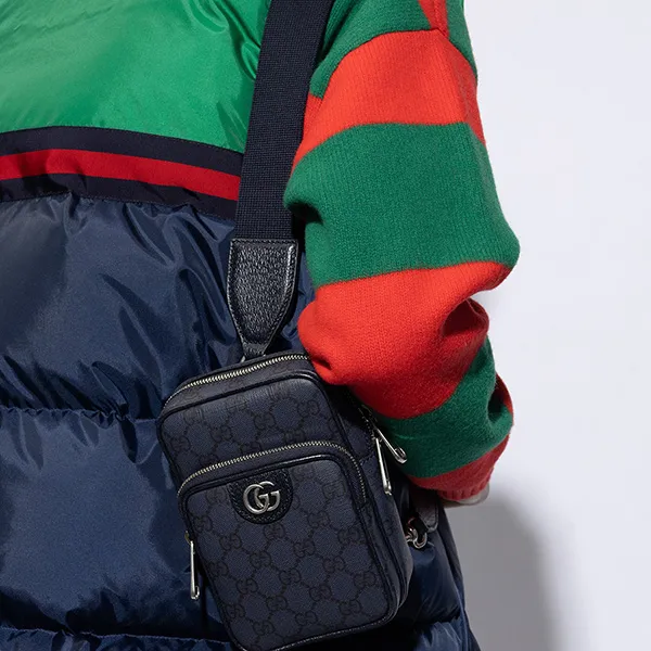 Túi Đeo Chéo Nam Gucci Ophidia GG Mini Bag 752565 UULHK 8441 Màu Xanh Đậm