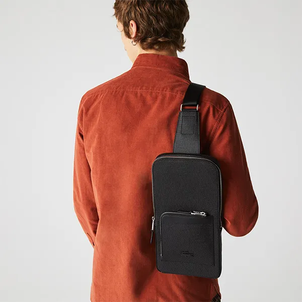 Túi Đeo Chéo Nam Lacoste Chantaco Snug Leather Bag NH3633CE 000 Màu Đen
