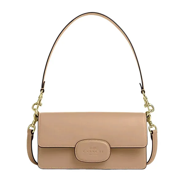Túi Đeo Chéo Nữ Coach Eliza Flap Crossbody With Leather Covered Closure CT851 Màu Kem