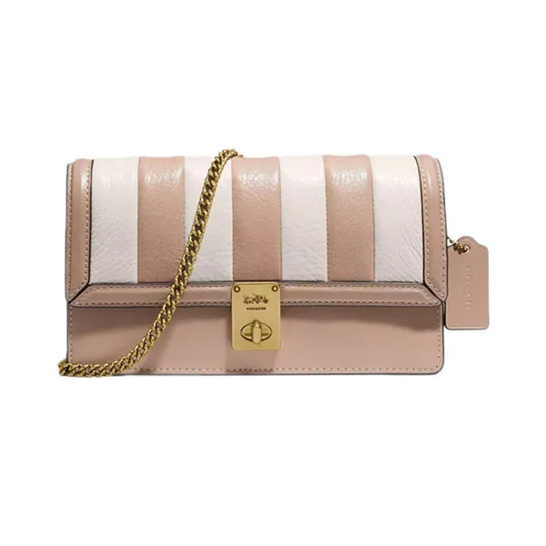 Túi Đeo Chéo Nữ Coach Hutton Clutch With Colorblock Quilting 856 Màu Be