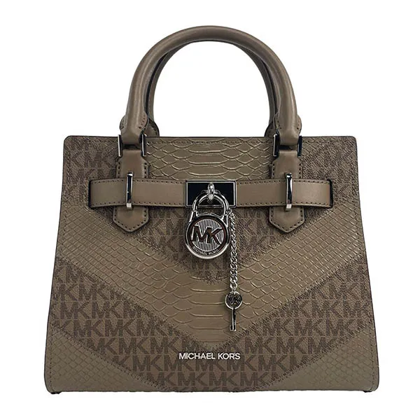 Túi Đeo Chéo Nữ Michael Kors MK Hamilton Small Dusk Satchel Crossbody Bag Nâu Rêu