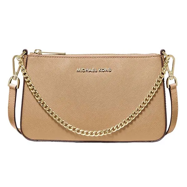 Túi Đeo Chéo Nữ Michael Kors MK Jet Set Medium Saffiano Leather Crossbody Bag 35S0GTVU6L Màu Kem