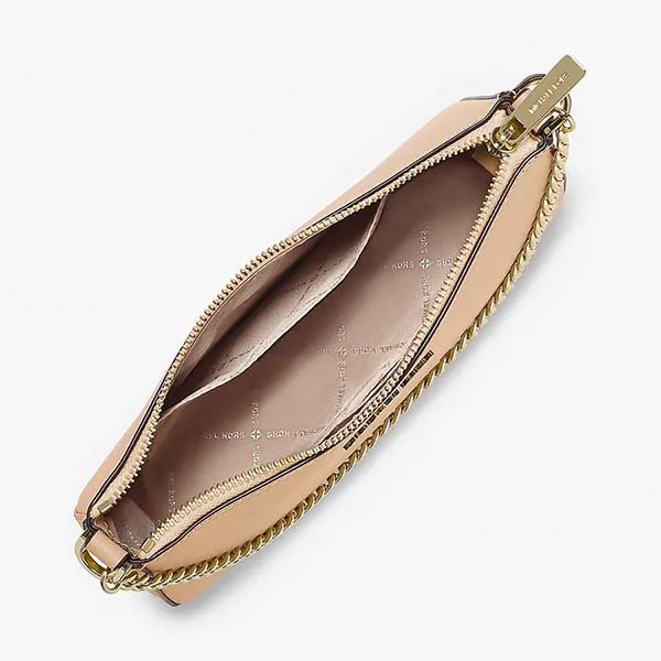 Túi Đeo Chéo Nữ Michael Kors MK Jet Set Medium Saffiano Leather Crossbody Bag 35S0GTVU6L Màu Kem